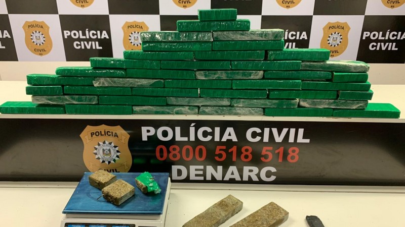 Polícia Civil localiza depósito de drogas e apreende 30kg de maconha no RS