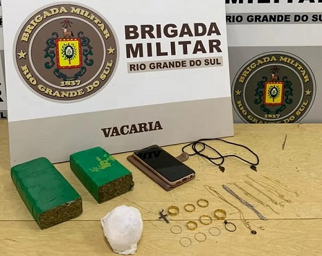 Brigada Militar de Vacaria prende homem por tráfico de drogas