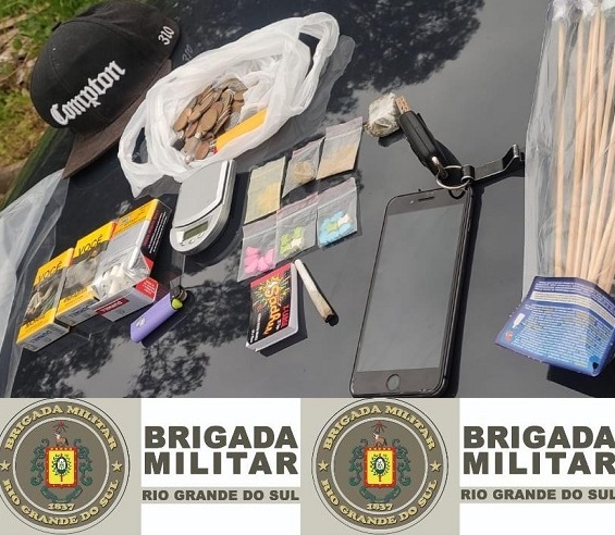 Brigada Militar prende dois indivíduos e apreende drogas no Ouro Verde, em Bento