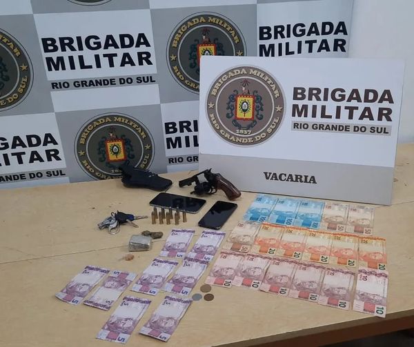 Brigada Militar realiza prisão por tráfico de entorpecentes e porte ilegal de arma em Vacaria