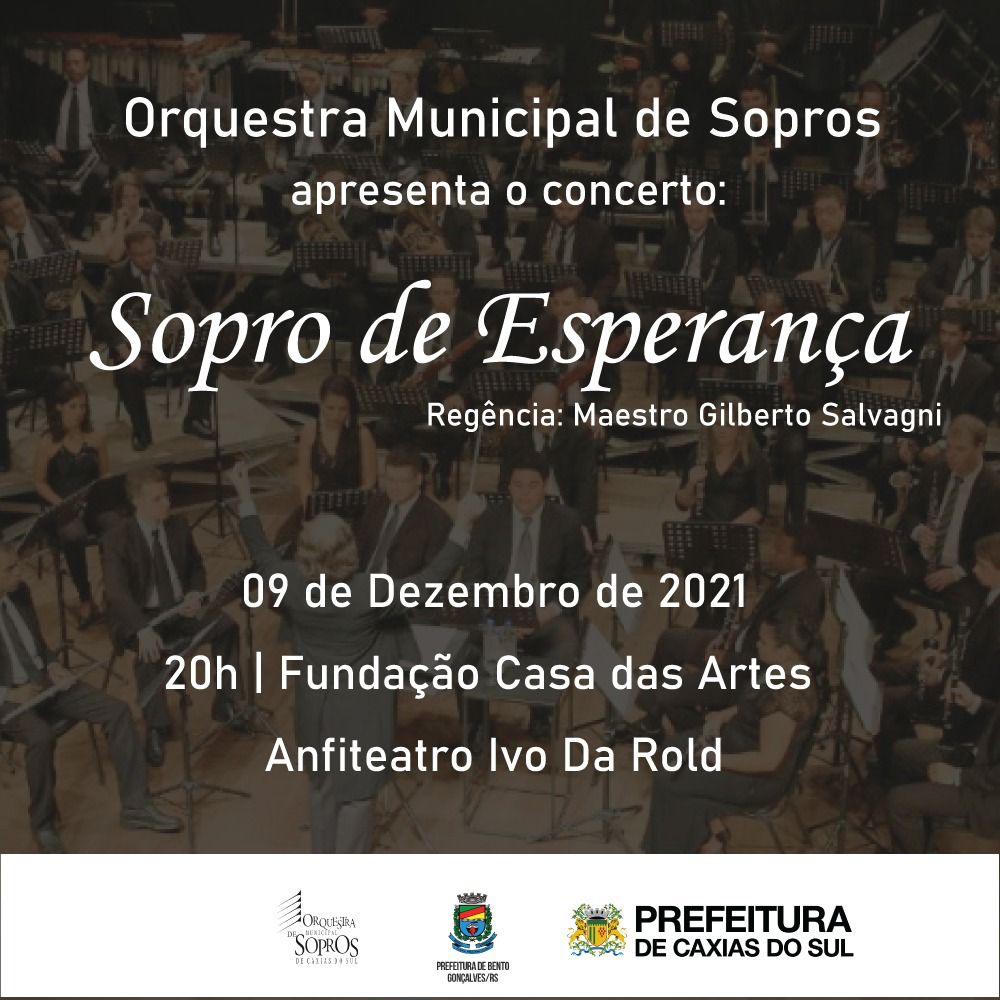 Casa das Artes recebe a Orquestra de Sopros de Caxias do Sul nesta quinta-feira