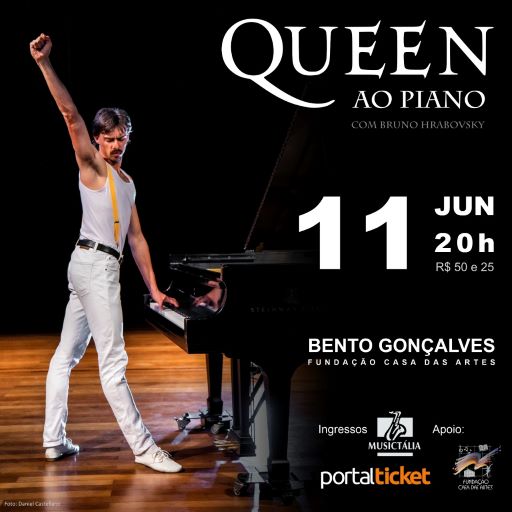Casa das Artes recebe o espetáculo “Queen ao Piano” em Bento
