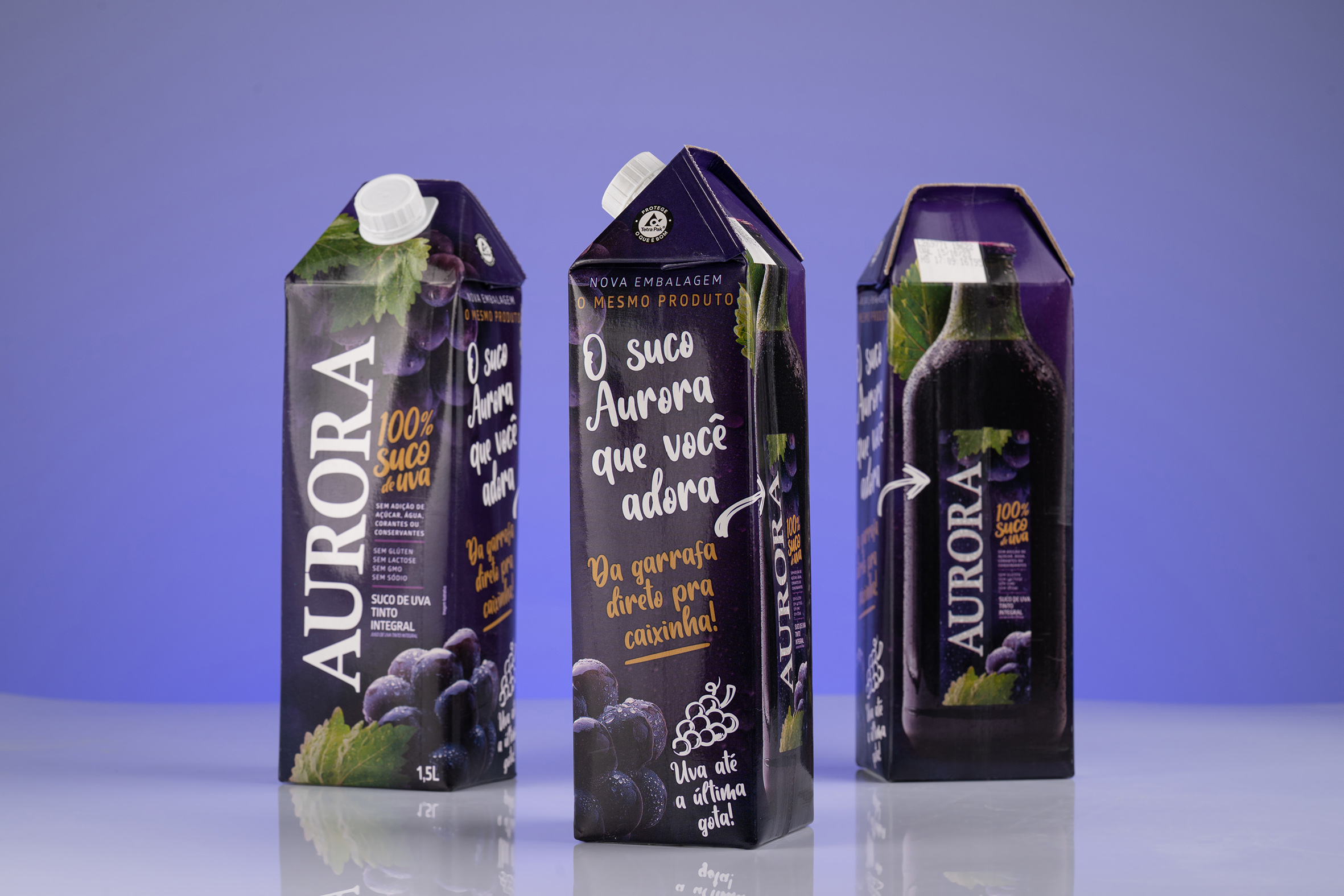 Aurora lança suco de uva integral em embalagem da Tetra Pak® de 1,5 litro e projeta crescimento de 30% nas vendas
