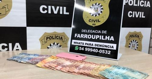 Polícia Civil e Brigada Militar apreendem R$ 2,5 mil no Residencial Morada do Sol, em Farroupilha
