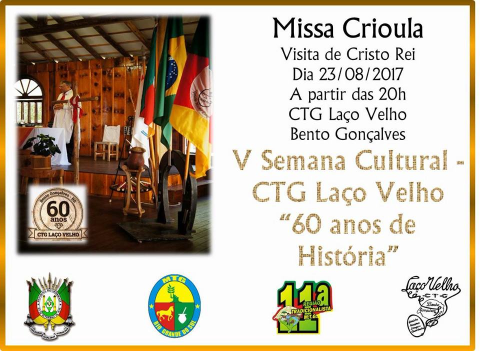 Missa Crioula será celebrada nesta quarta no CTG Laço Velho