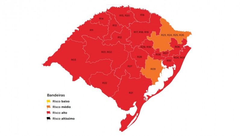 Com um recurso deferido, mapa definitivo fica com 19 regiões em vermelho e duas em laranja na 37ª rodada