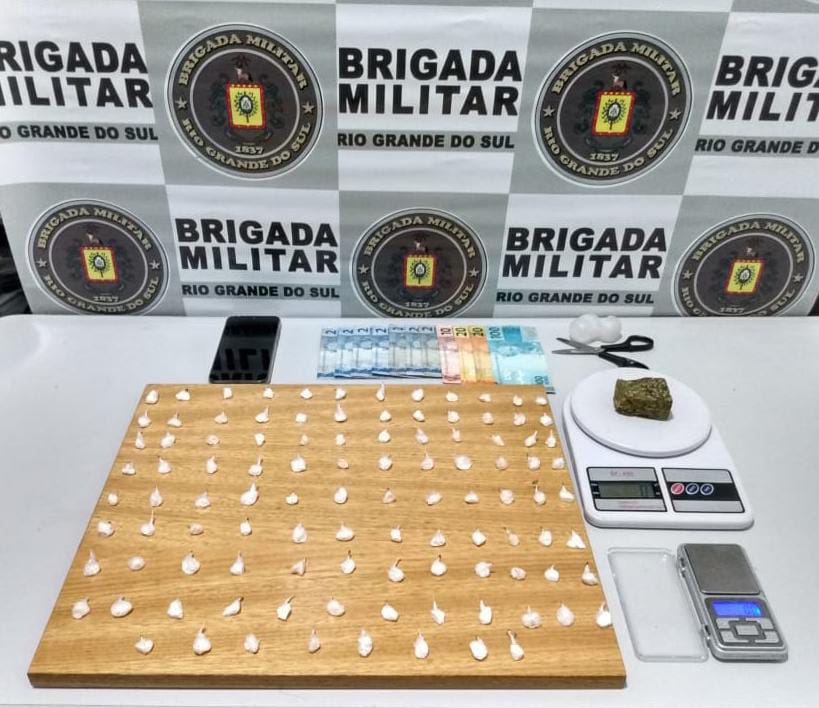 Força Tática da BM prende homem por tráfico de drogas em Nova Prata