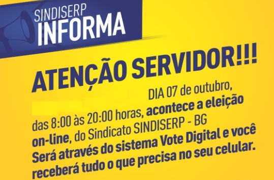 On-line, confirmada Eleição do Sindiserp-BG para esta quinta-feira