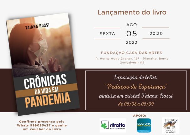 Bento: obra Crônicas da Vida em Pandemia será lançada nesta sexta-feira, dia 5