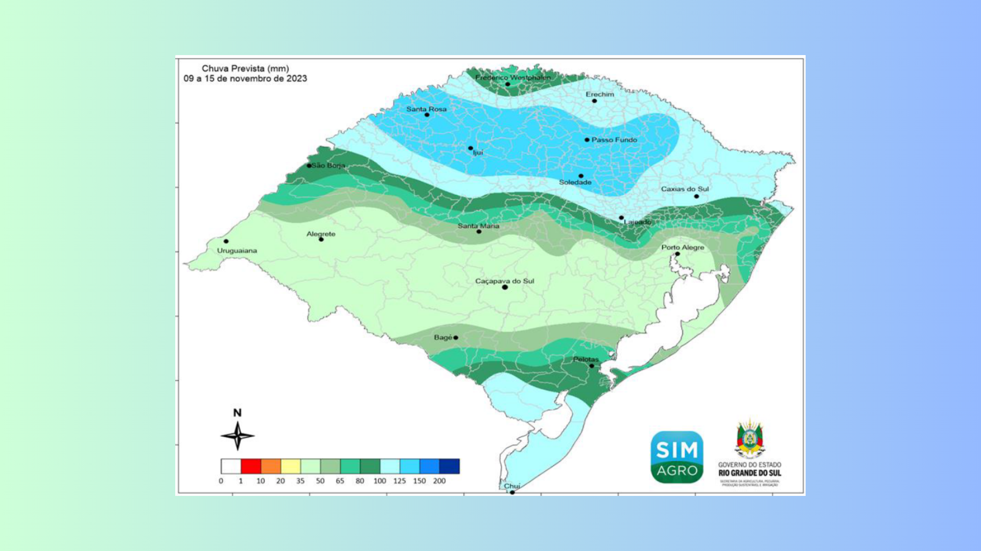 Semana com clima ameno e chuva em Alegrete