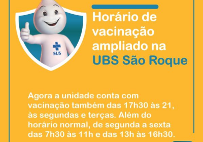 UBS São Roque segue com horário ampliado de vacinação em Bento Gonçalves