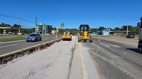 CSG amplia recuo no km 65 da ERS-122 no acesso ao bairro de Forqueta, em Caxias do Sul