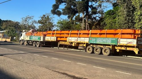 Estruturas das pontes sobre os rios Carreiro e Antas começam a chegar a Cotiporã