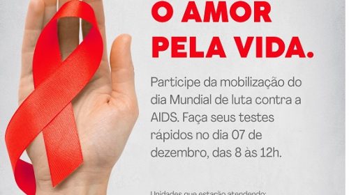 Dia Mundial da Luta Contra a Aids: testagens na população de Bento serão realizadas dia 7