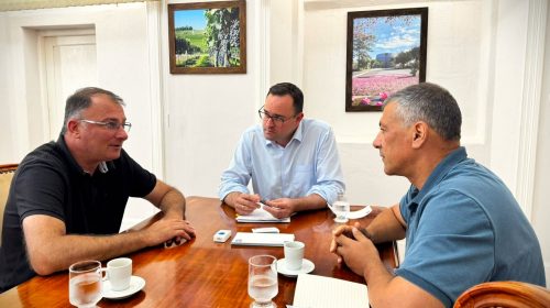 Em reunião, presidente do Legislativo discute ações de segurança pública com o Poder Executivo de Bento Gonçalves