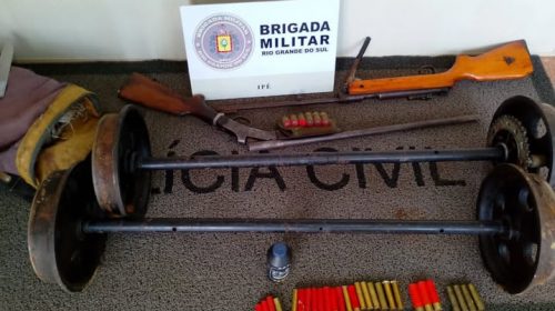 BRIGADA MILITAR PRENDE HOMEM POR PORTE ILEGAL DE ARMA DE FOGO, EM IPÊ