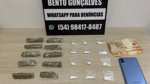 Polícia Civil prende em flagrante homem por tráfico de drogas no Centro de Bento Gonçalves