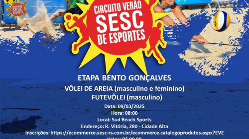 Bento recebe em março o Circuito Verão Sesc de Esportes