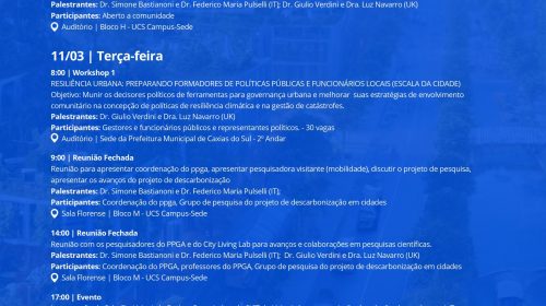 Evento sobre Cidades Resilientes e Sustentáveis reúne especialistas internacionais na UCS