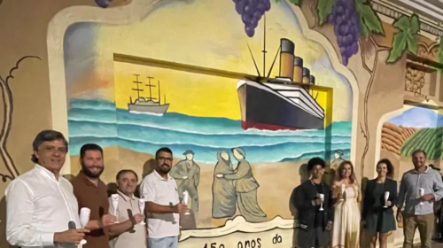 Mural temático dos 150 anos da Imigração Italiana é apresentado no Cidade Alta, em Bento