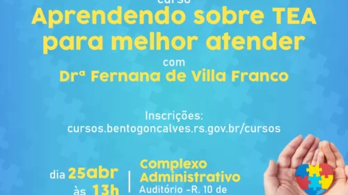 Capacitação odontológica para atendimento de autistas ocorre no dia 25 de abril, em Bento