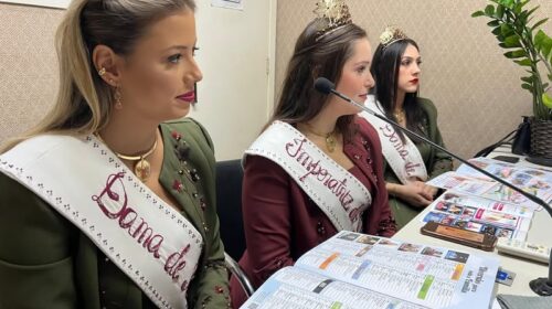 Corte da 20ª Fenavinho visita a Rádio Difusora e divulga atrações da festa e da 33ª Expobento, que ocorrem de 12 a 22 de junho em Bento