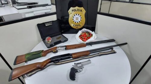 DEAM APREENDE ARMAS EM CUMPRIMENTO DE MANDADO DE BUSCA E APREENSÃO, EM BENTO GONÇALVES