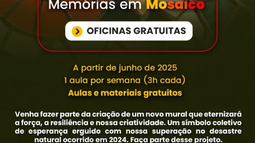 Oficinas do projeto “Memórias em Mosaico” abre inscrições em Bento Gonçalves