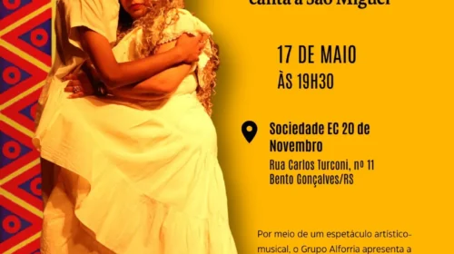 Sociedade Educativa e Cultural 20 de Novembro recebe o espetáculo musical “Grupo Alforria canta a São Miguel”, em Bento Gonçalves
