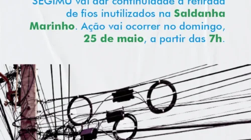 Secretaria de Mobilidade Urbana realiza remoção de fios inutilizados na Rua Saldanha Marinho, em Bento
