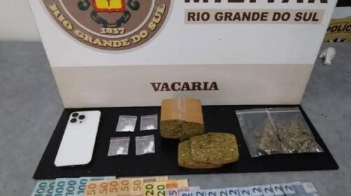 BRIGADA MILITAR PRENDE MULHER POR TRÁFICO DE DROGAS, EM VACARIA