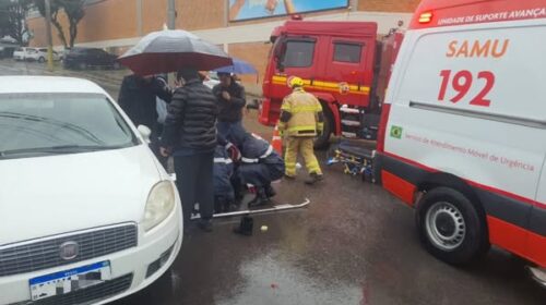 MOTOCICLISTA FICA FERIDA APÓS ACIDENTE NO CIDADE ALTA, EM BENTO GONÇALVES