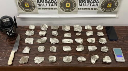 BRIGADA MILITAR PRENDE HOMEM POR TRÁFICO DE  DROGAS, EM NOVA ARAÇÁ