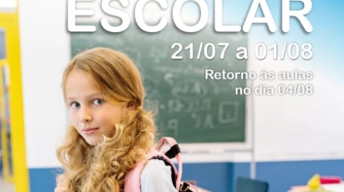 Recesso escolar inicia no dia 21 de julho
