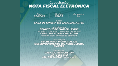 Secretaria de Agricultura promove capacitação sobre Nota Fiscal Eletrônica