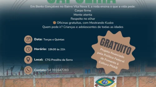 “Capoherança” leva oficinas gratuitas e eventos de capoeira ao Bairro Vila Nova II