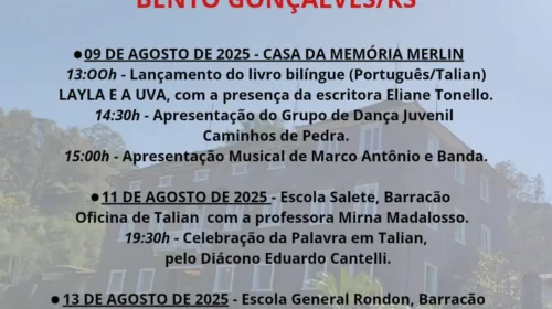 Setimana Dela Cultura Taliana celebra o Talian e a herança italiana em Bento Gonçalves