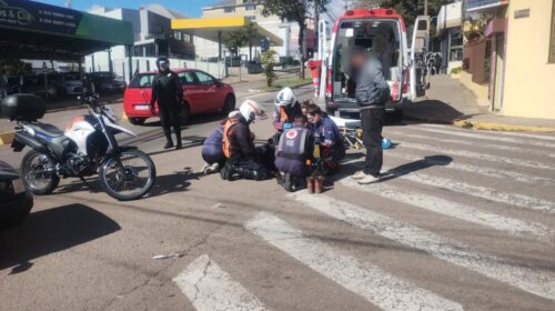 MOTOCICLISTA FICA FERIDA EM ACIDENTE NO MARIA GORETTI, EM BENTO GONÇALVES