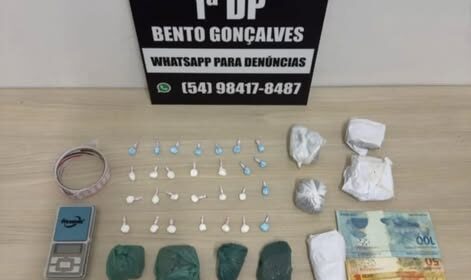 POLÍCIA CIVIL PRENDE TRAFICANTE E APREENDE COCAÍNA E MACONHA, EM BENTO GONÇALVES E FARROUPILHA