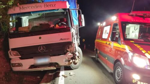 MOTORISTA DE CAMINHÃO ABANDONA LOCAL DO ACIDENTE NA BR 470, SERRA DAS ANTAS, EM BENTO GONÇALVES