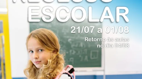 Recesso escolar é de 21 de julho a 1º de agosto em Bento
