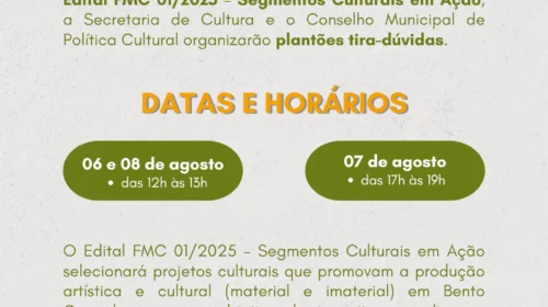 Plantões tira-dúvidas esclarecem detalhes do Edital FMC 01/2025 – Segmentos Culturais em Ação