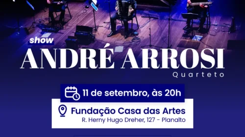 André Arrosi Quarteto leva música instrumental brasileira ao palco da Casa das Artes, em Bento