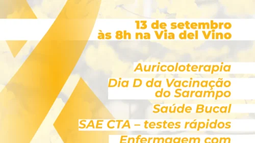 Secretaria de Saúde realiza ação na Via Del Vino com vários serviços, neste sábado, 13 de setembro