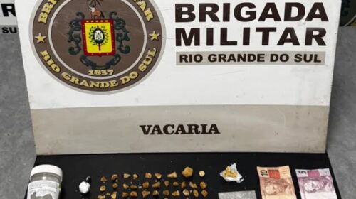 BRIGADA MILITAR PRENDEHOMEM E MULHER POR TRÁFICO DE DROGAS, EM VACARIA