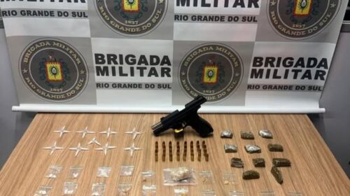 BRIGADA MILITAR PRENDE HOMEM E MULHER POR TRÁFICO DE DROGAS E PORTE ILEGAL DE ARMA DE FOGO, EM CARLOS BARBOSA