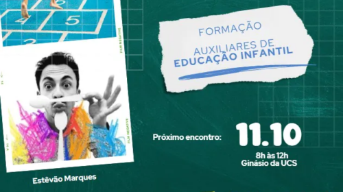 Secretaria de Educação promove formação para as auxiliares de Educação Infantil, neste sábado, 11, em Bento